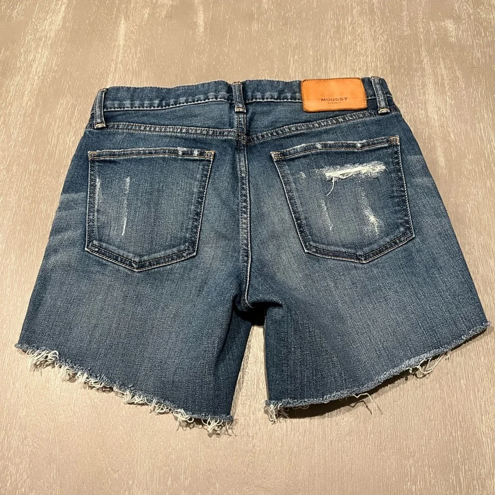 Moussy vintage Denim jean Frayed Hem Shorts size 27 - Picture 2 of 11